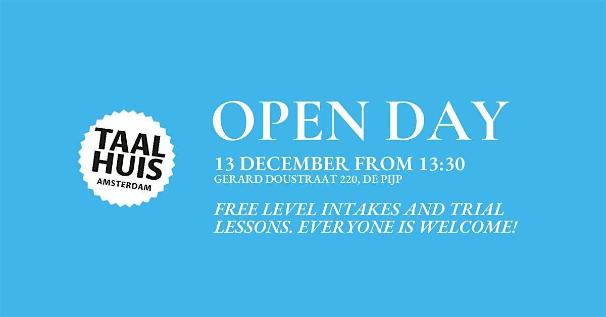 Open Day at Taalhuis Amsterdam - Free level intakes and trial lessons, 13 December | Event in Amsterdam | AllEvents