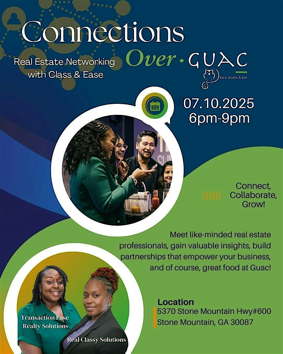 Connections over Guac, 10 July | Event in Stone Mountain | AllEvents