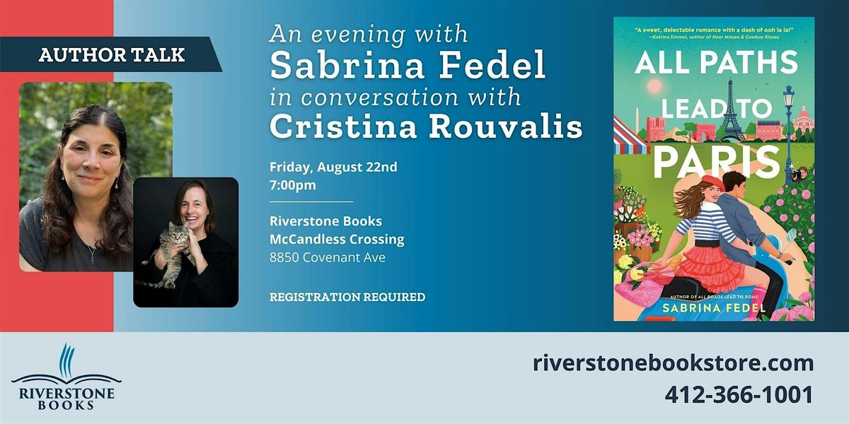 An Evening with Author Sabrina Fedel in Conversation with Cristina Rouvalis, 22 August | Event in Pittsburgh