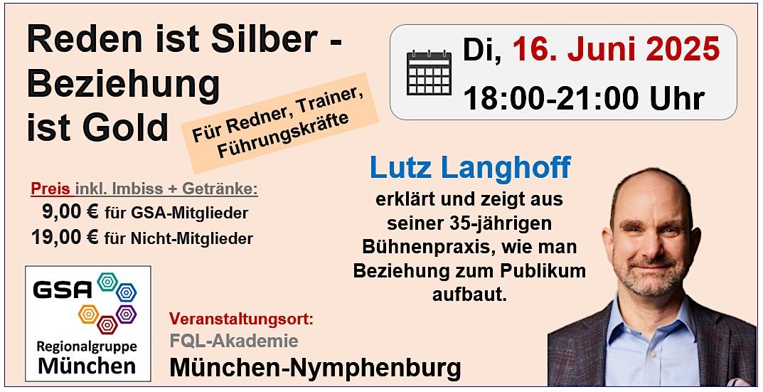 Reden ist Silber - Beziehung ist Gold!, 16 June | Event in München | AllEvents