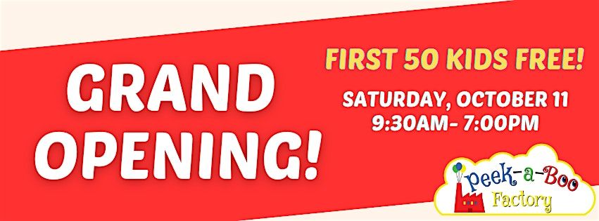 PEEK-A-BOO FACTORY RANCHO CORDOVA GRAND OPENING | Event in Rancho Cordova | AllEvents