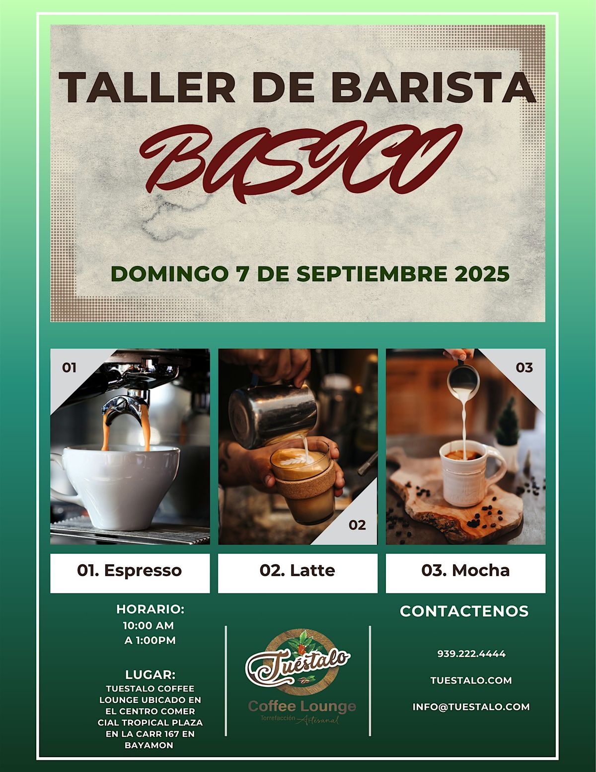 Taller de Barista Básico, 7 September | Event in Bayamón | AllEvents