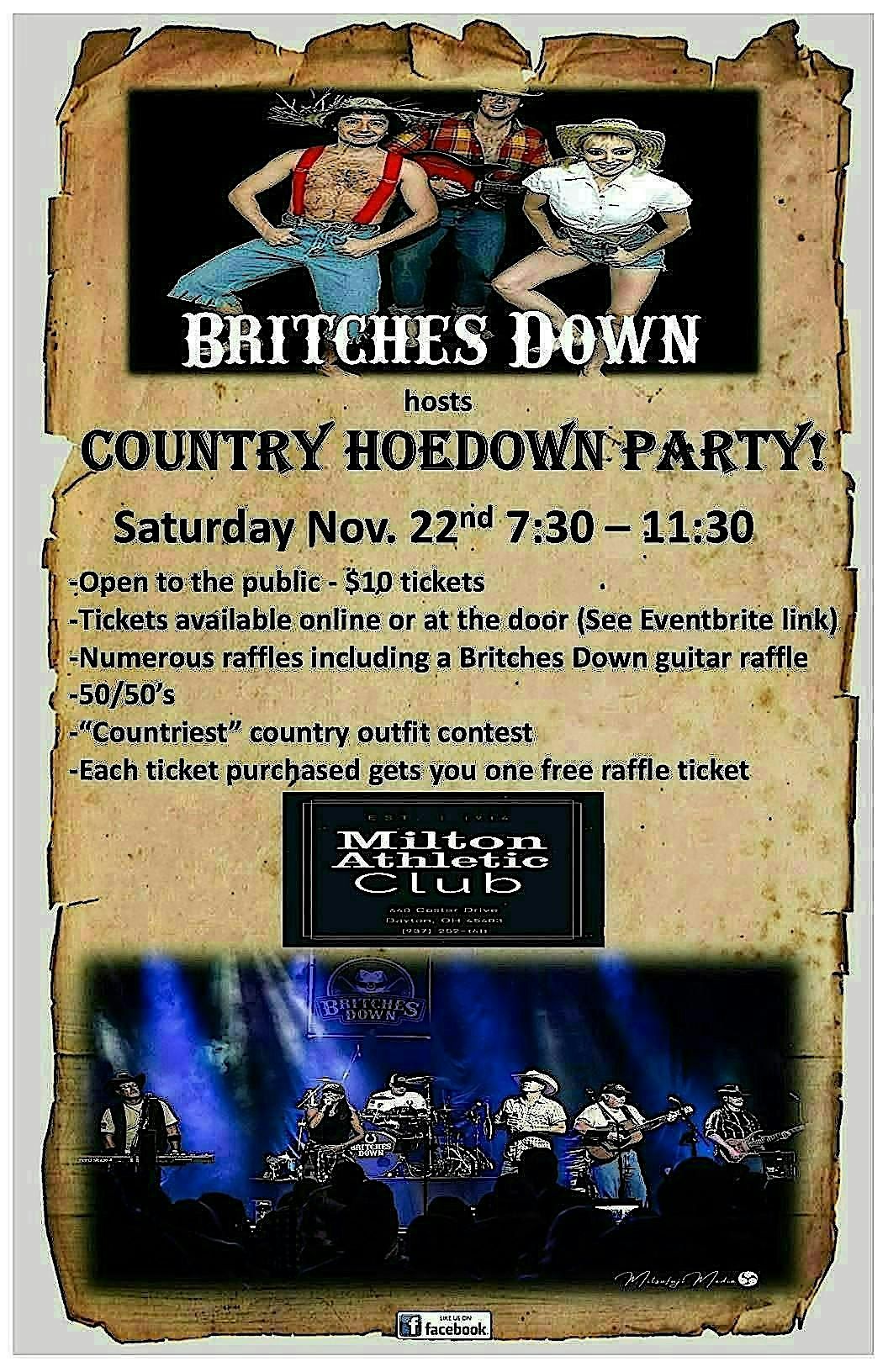 Britches Down Hoedown Party - The Milton Club, 22 November | Event in Dayton | AllEvents