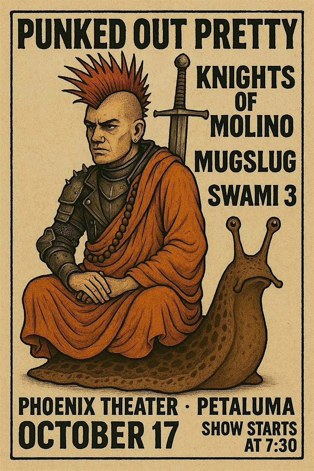 Mugslug, Punked Out Pretty, Knights of Molino, Swami 3, 17 October | Event in Petaluma | AllEvents