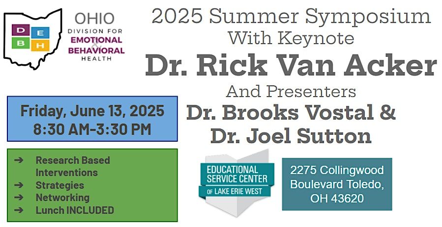 Ohio DEBH Summer Symposium 2025, 13 June | Event in Toledo | AllEvents