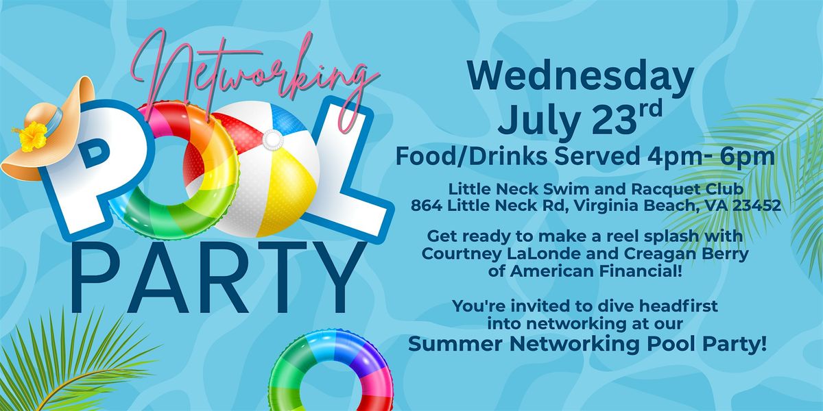 Summer Networking Pool Party, 23 July | Event in Virginia Beach | AllEvents