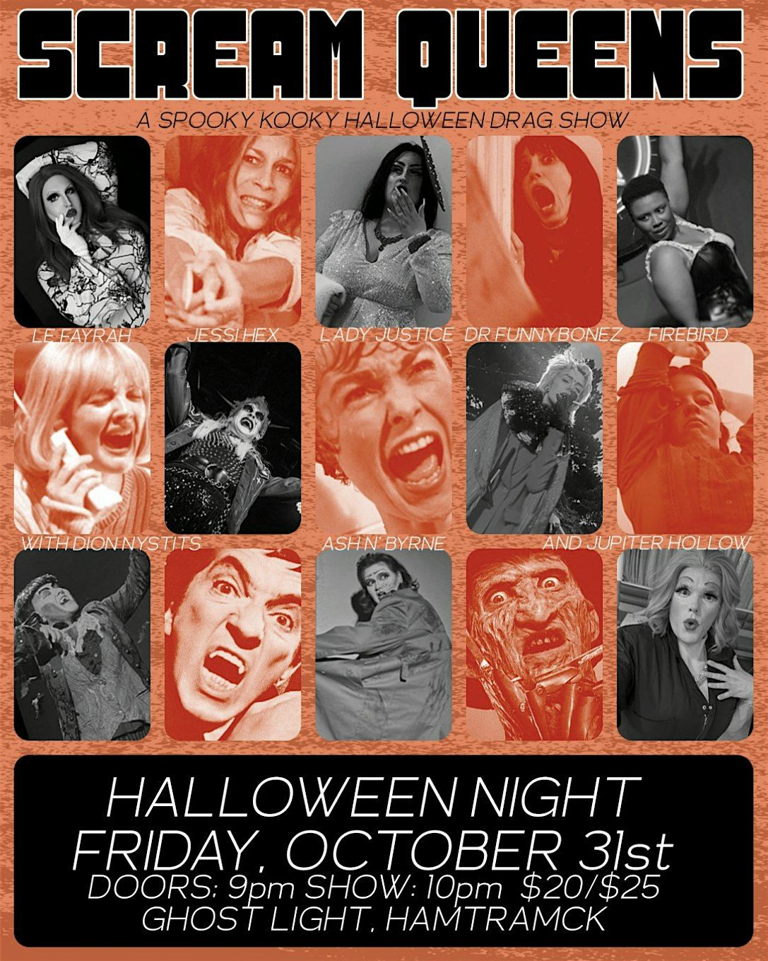 Scream Queens!  A Spooky Kooky Halloween Drag Show @ Ghost Light, 31 October | Event in Hamtramck | AllEvents