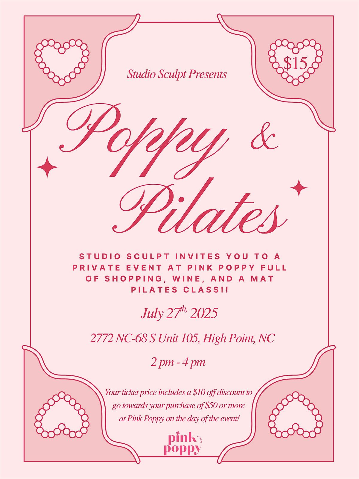 Poppy & Pilates, 27 July | Event in High Point | AllEvents