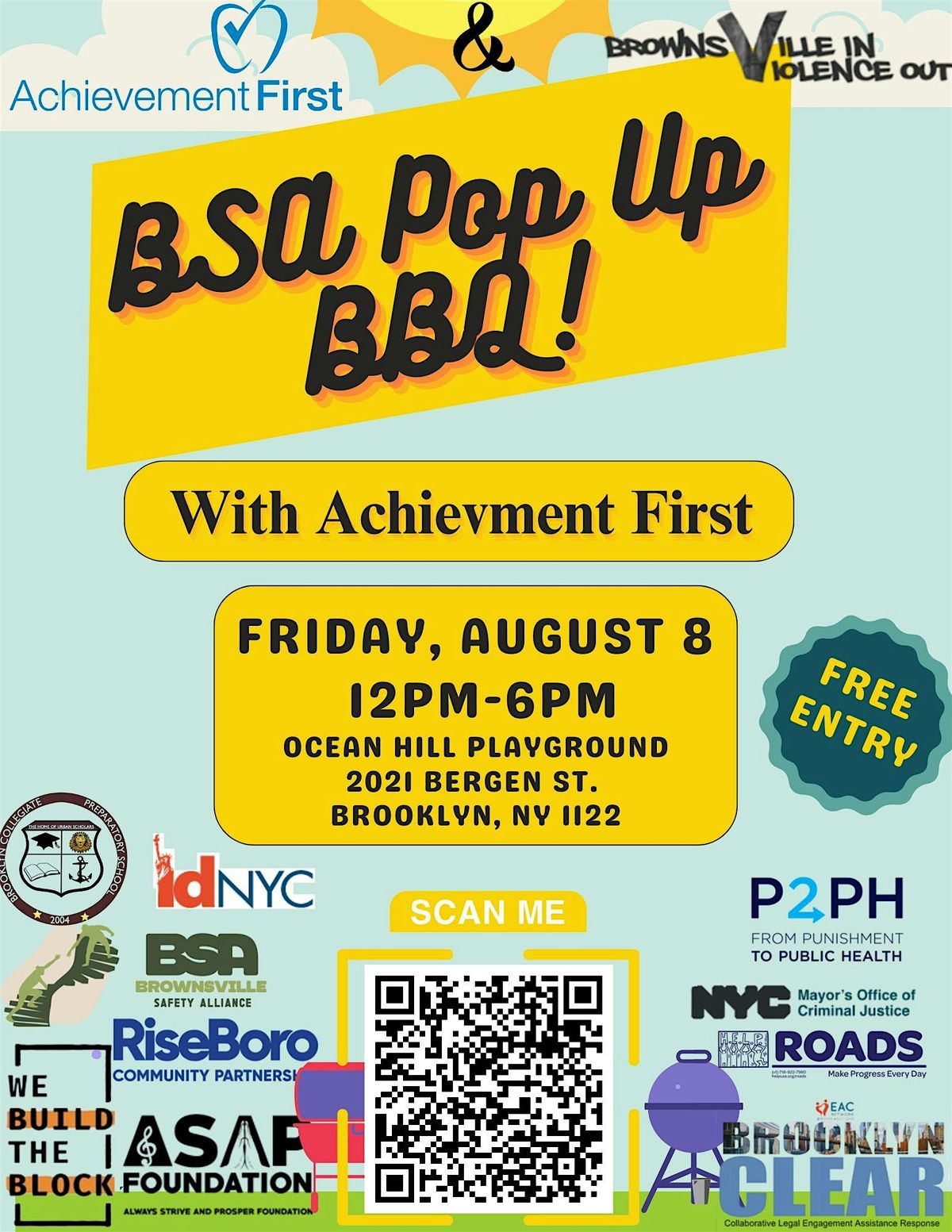 BSA Pop Up BBQ- With Achievement First!, 8 August | Event in Brooklyn | AllEvents
