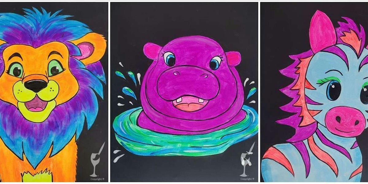 Safari Glow in Neon Colors - Paint and Sip by Classpop!™, 24 May | Event in Pasadena | AllEvents