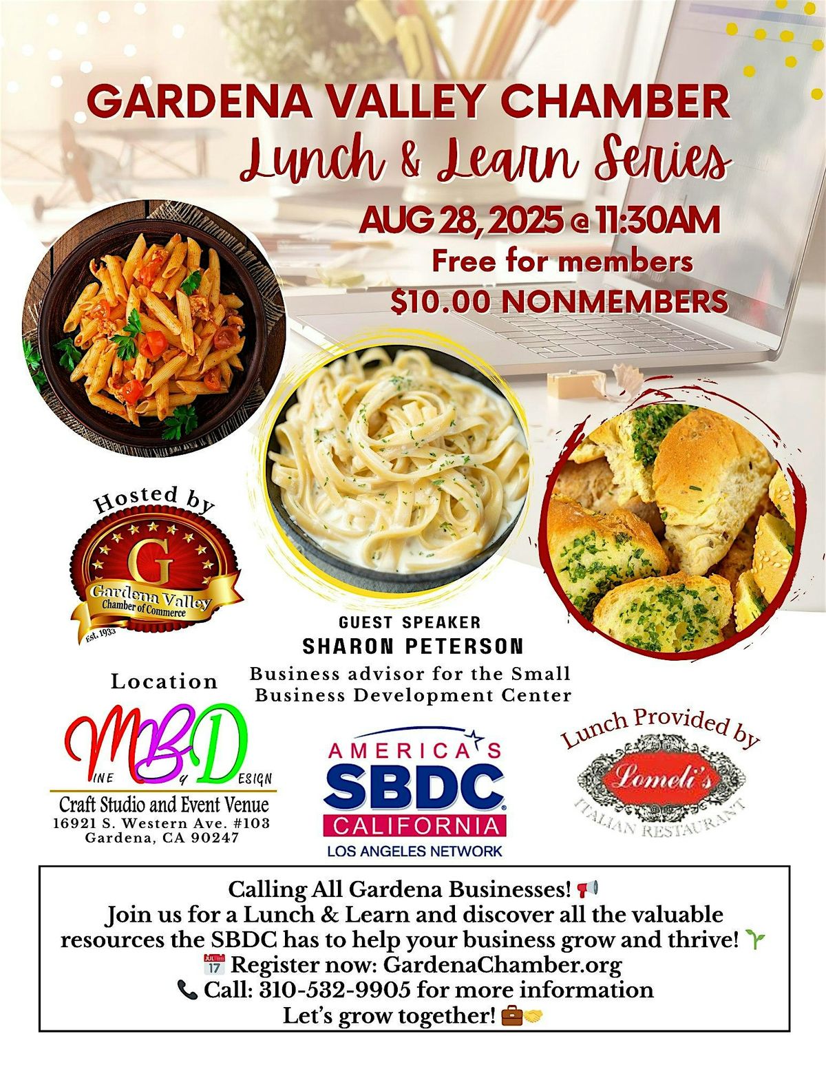 Gardena Chamber Lunch & Learn Series:  Small Business Development Center, 28 August | Event in Gardena