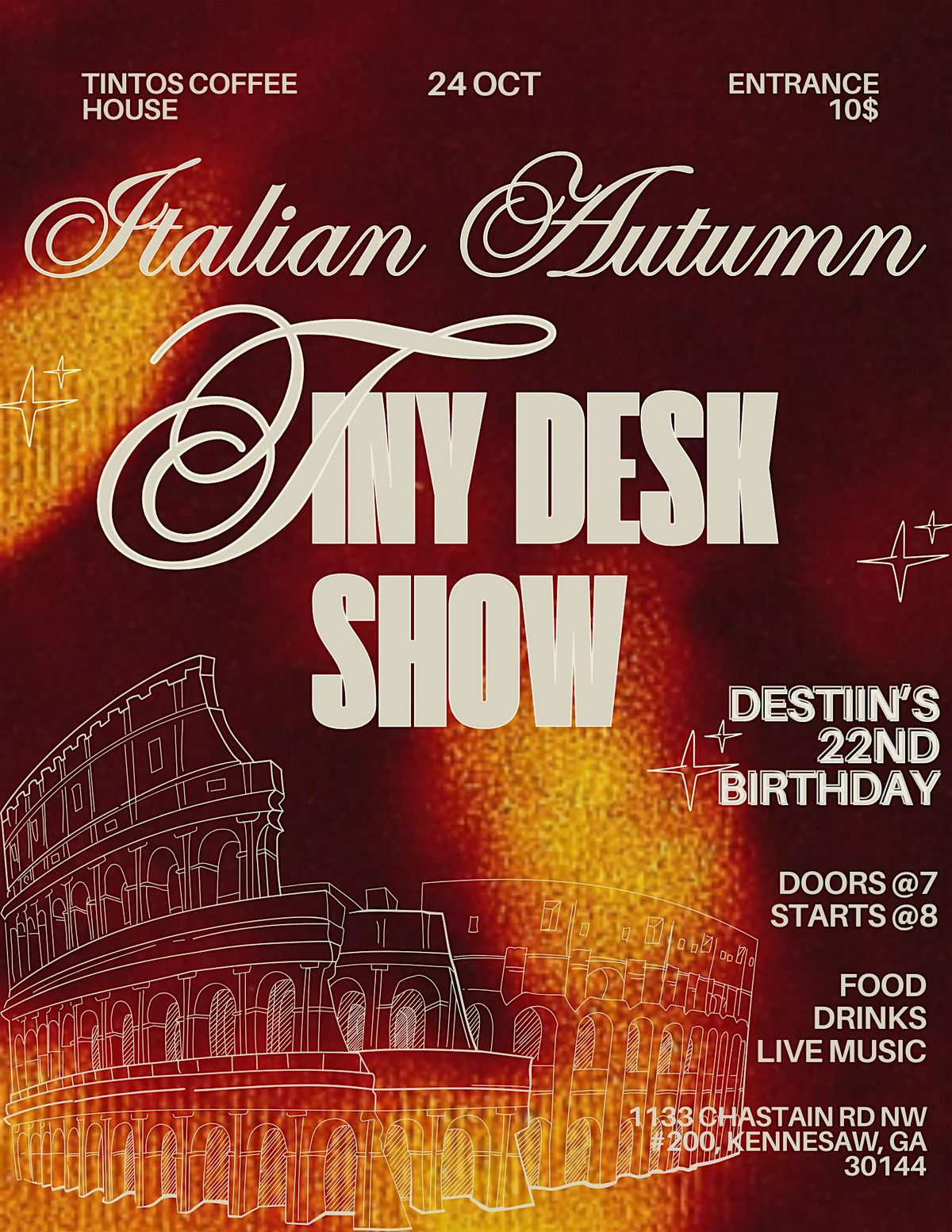 Italian Autumn: A Tiny Desk Show, 24 October | Event in Kennesaw | AllEvents