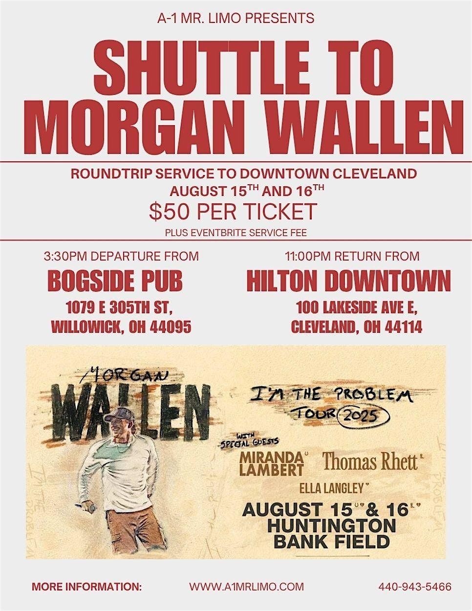 Morgan Wallen Shuttle Bus, 16 August | Event in Willowick | AllEvents