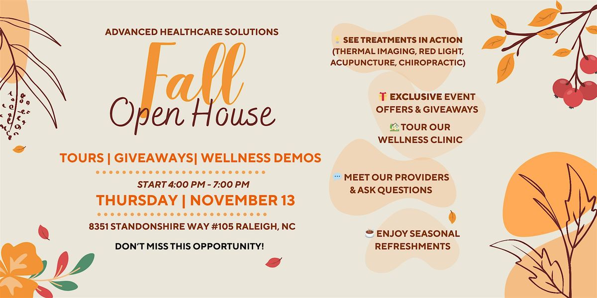 Advanced Healthcare Solutions Fall Open House | Event in Raleigh | AllEvents