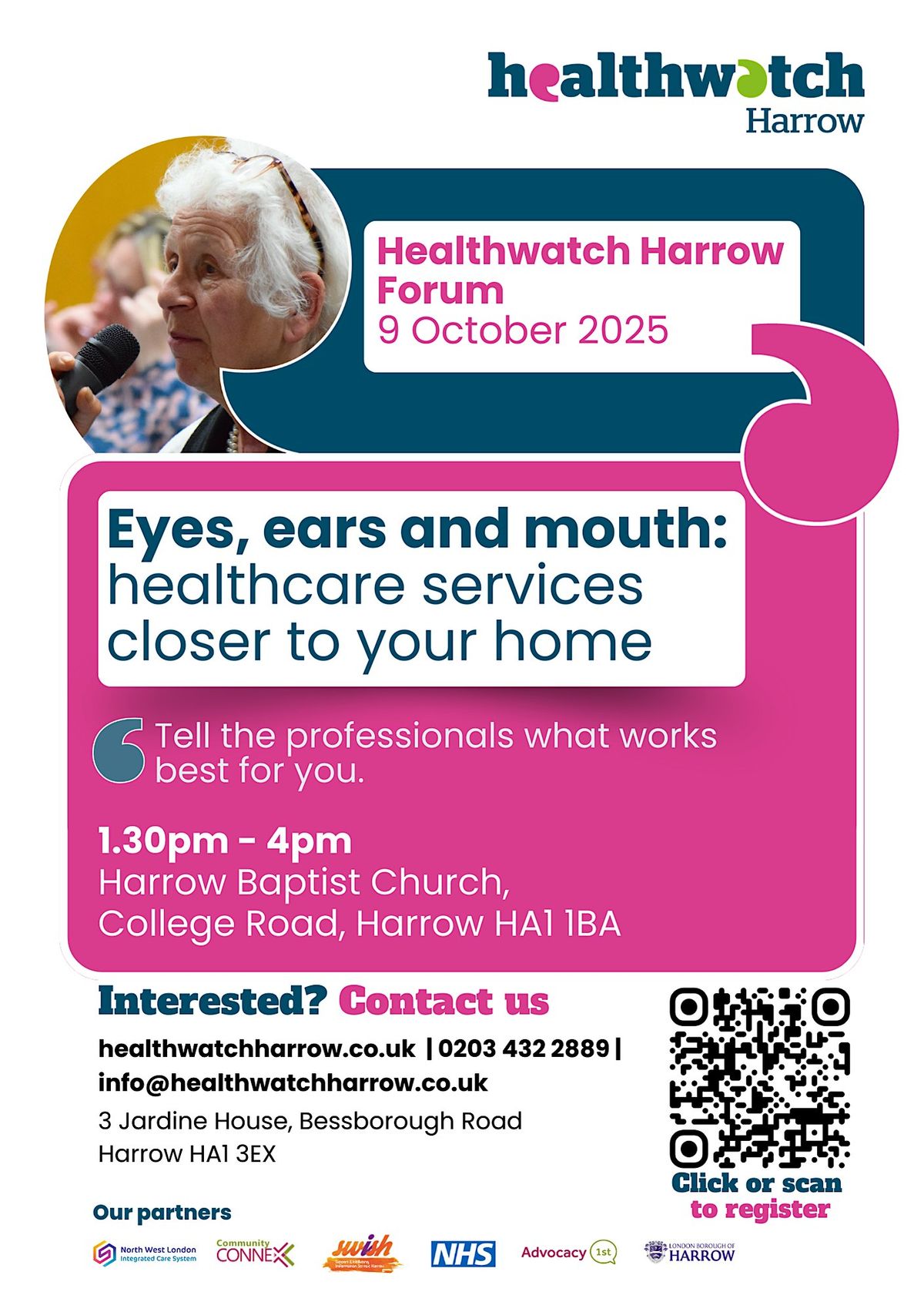 Eyes, ears and mouth: healthcare services closer to your home, 9 October | Event in Harrow | AllEvents
