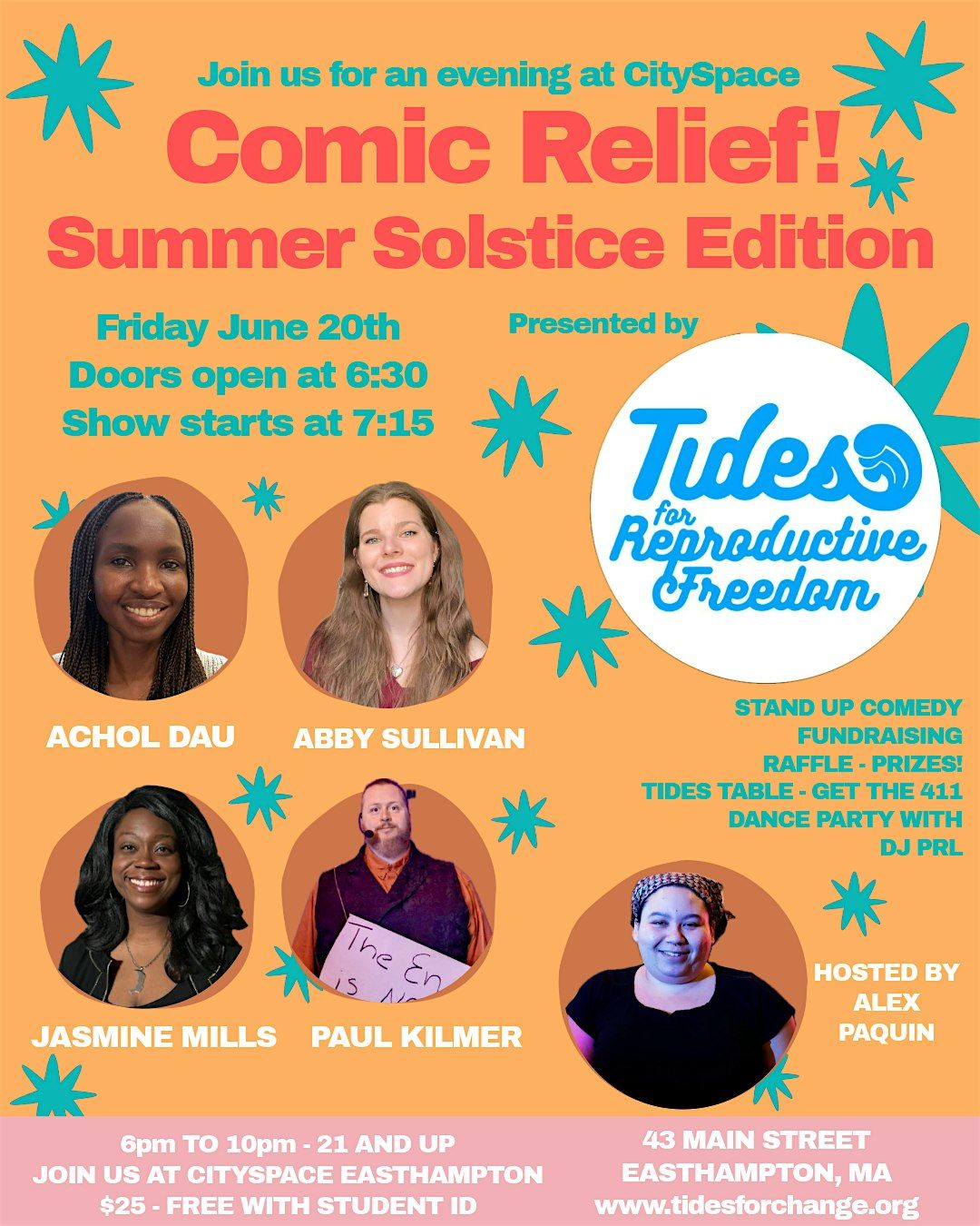 Comic Relief! Summer Solstice Edition, 20 June | Event in Easthampton | AllEvents