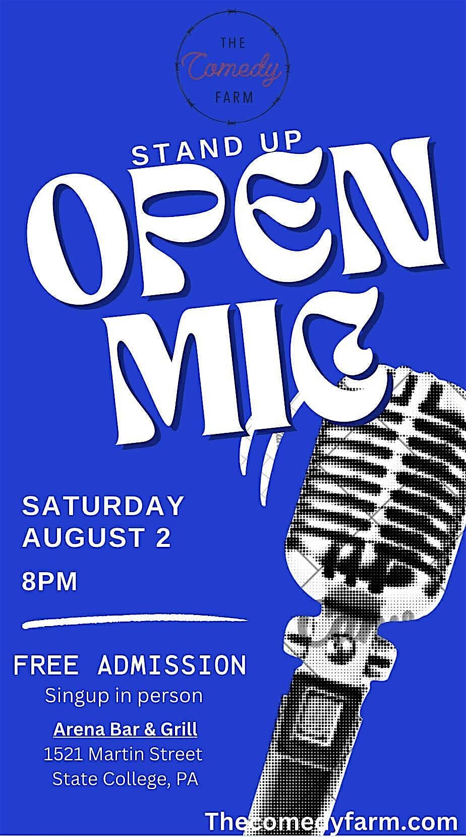 Comedy Farm Open Mic, 2 August | Event in State College | AllEvents