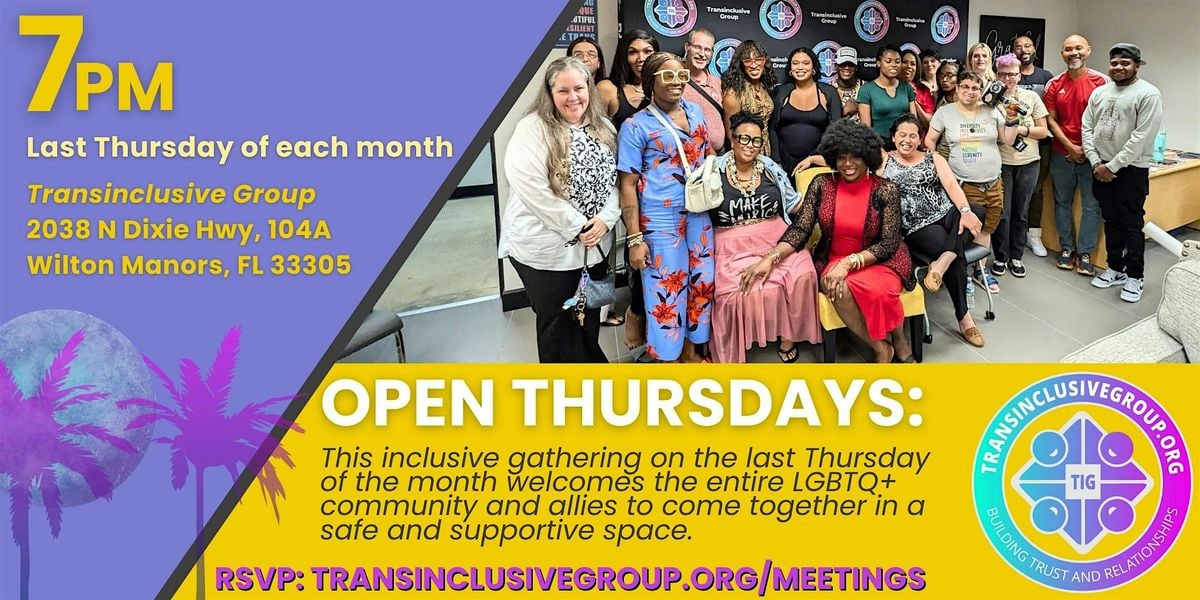 Transinclusive Open Thursdays Group Meeting - September 25, 25 September | Event in Wilton Manors | AllEvents