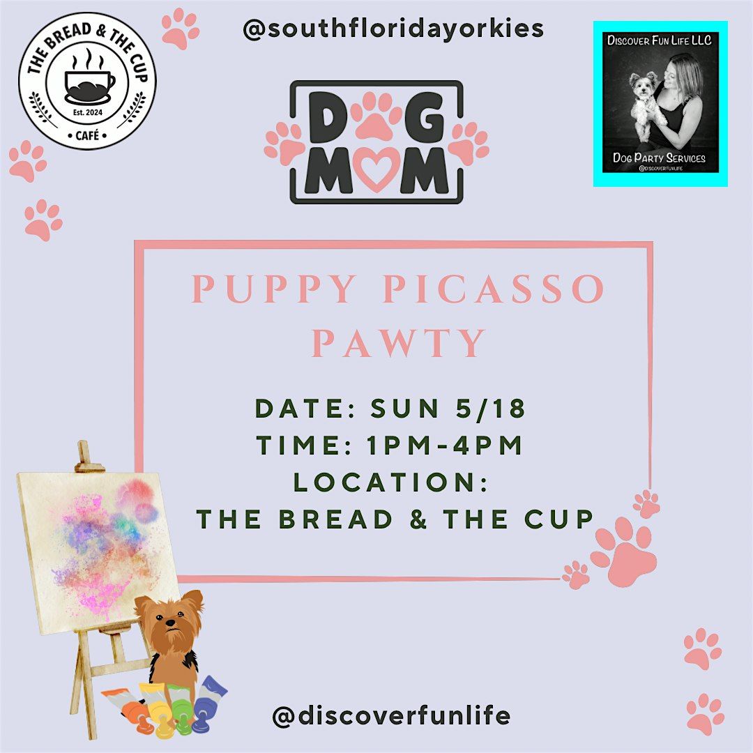 Puppy Picasso- Dog Mom Day, 18 May | Event in Fort Lauderdale | AllEvents