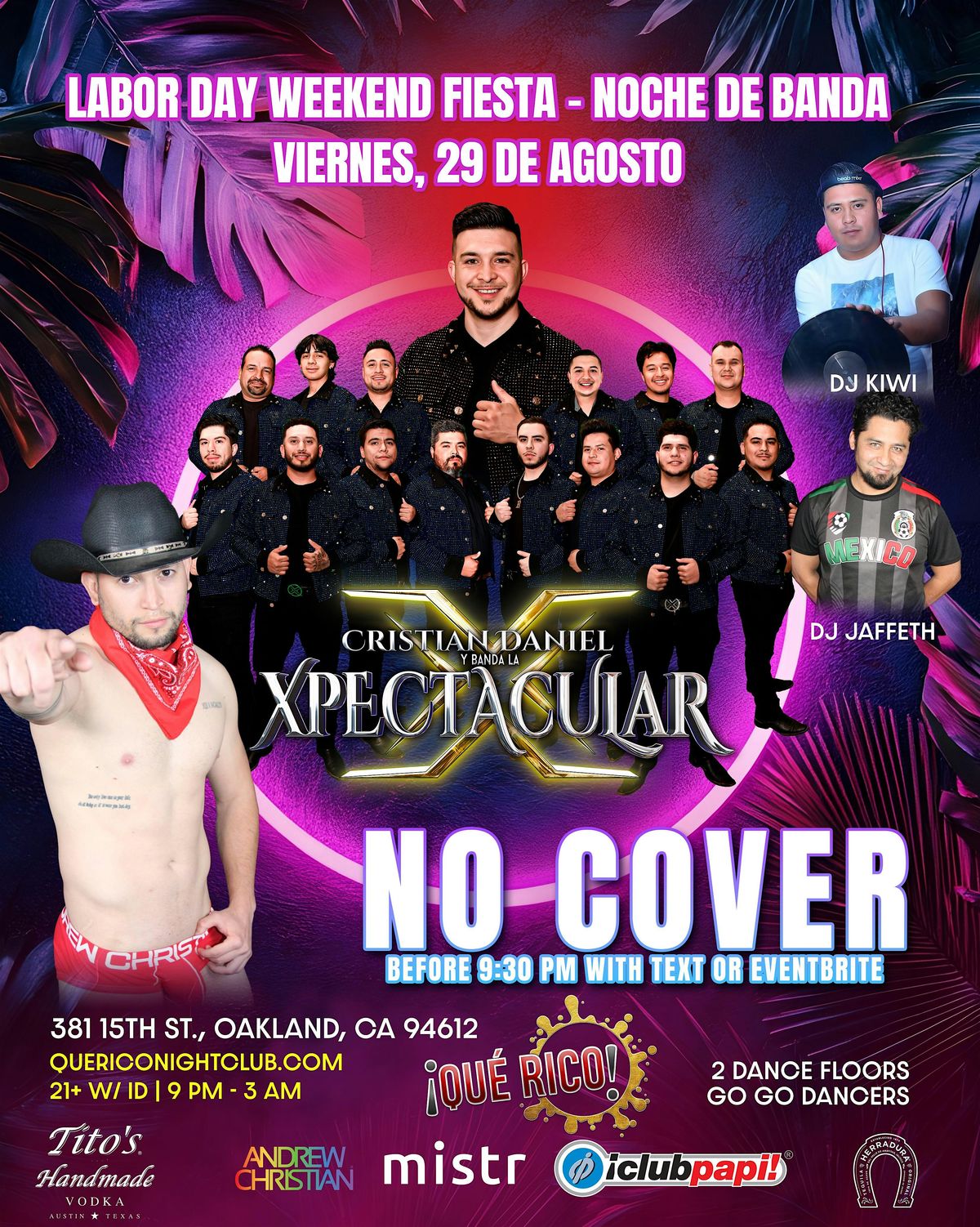 Labor Day Weekend Noche de Banda - Cristian Daniel  y Banda Xpectacular, 29 August | Event in Oakland | AllEvents