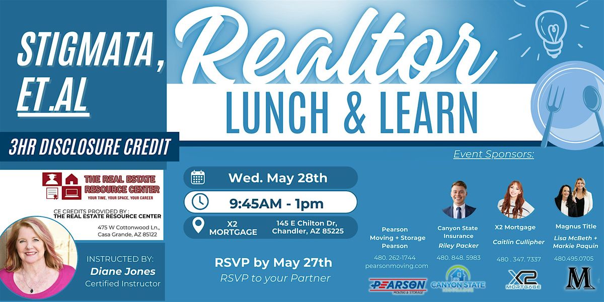 3HR Realtor CE Class & Lunch, 28 May | Event in Chandler | AllEvents