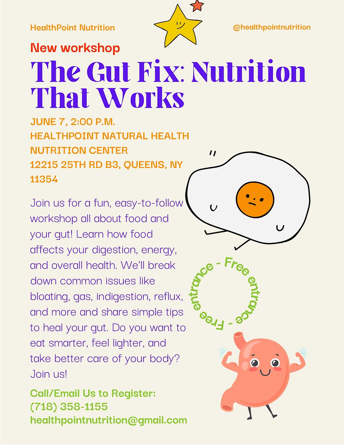 New Workshop Alert: The Gut Fix – Nutrition That Works!, 7 June | Event in Queens | AllEvents