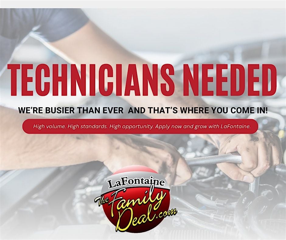 LaFontaine Automotive Group Hiring Technicians Event, 12 August | Event in Kalamazoo | AllEvents