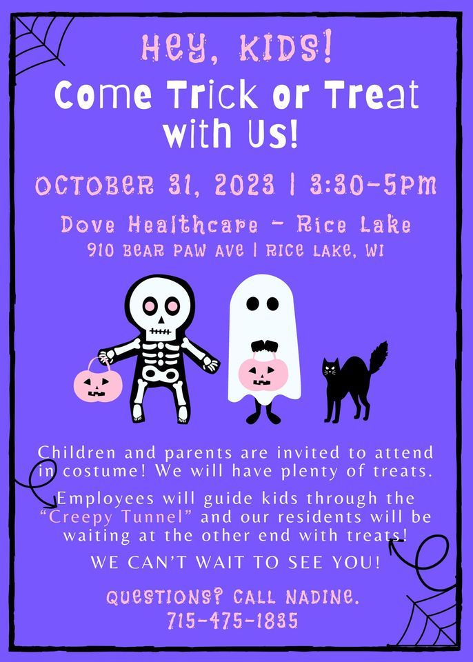Trick or Treat at Dove Healthcare Rice Lake, Dove Healthcare (Rice