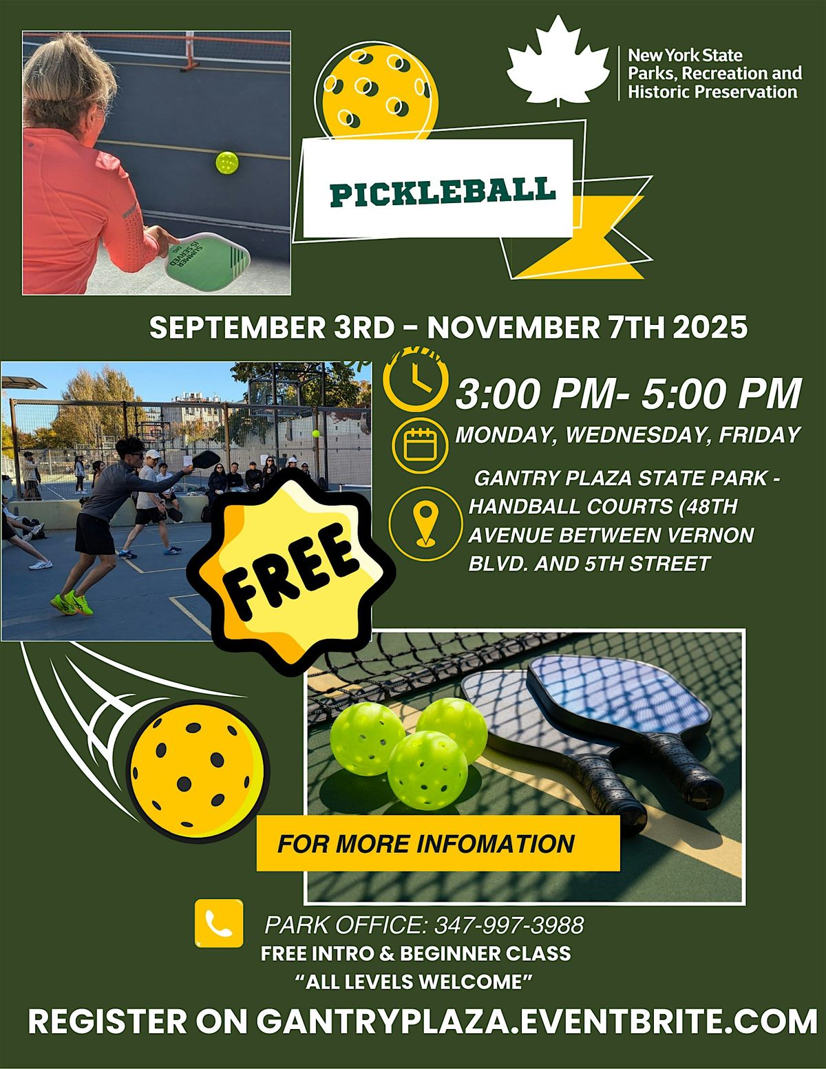 PICKLEBALL OPEN CLASS | Event in L.I.C. | AllEvents