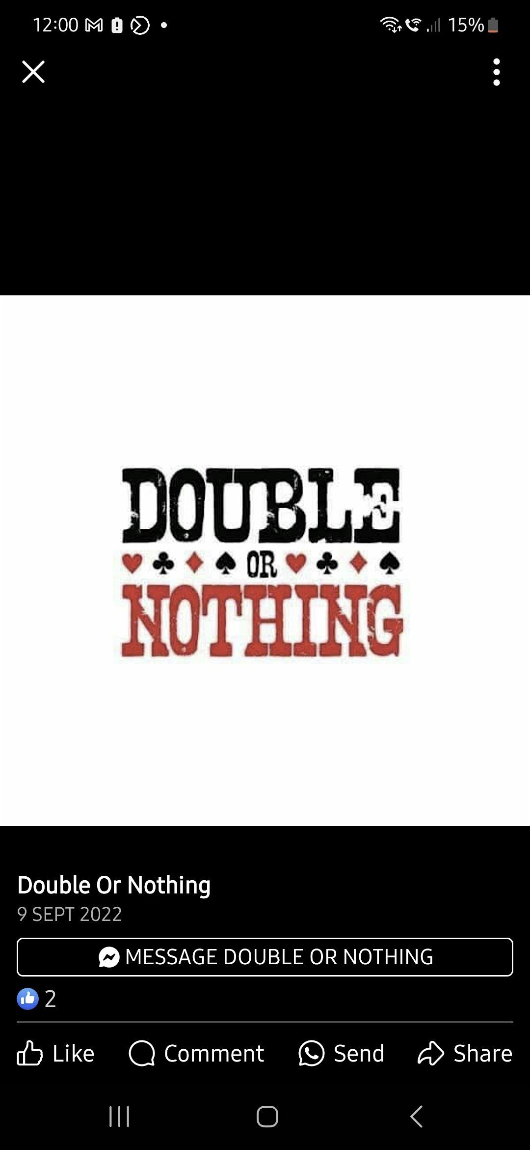 Double Or NOTHING!, 22 November | Event in Cwmbran | AllEvents