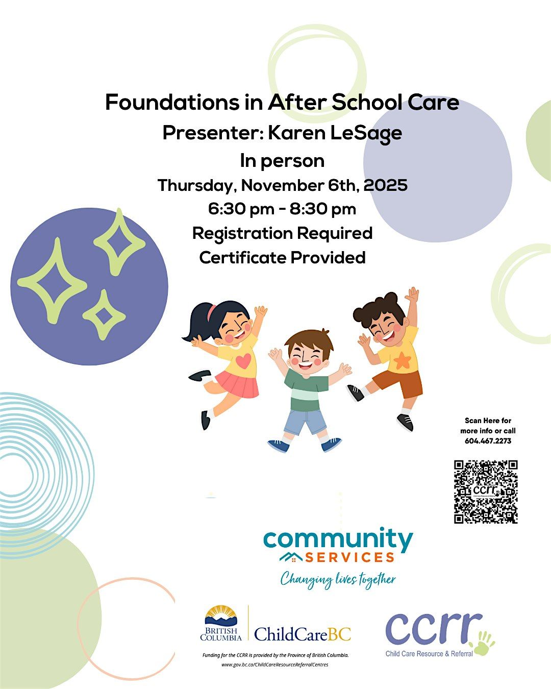 Foundations in School Age Care, 6 November | Event in Maple Ridge | AllEvents