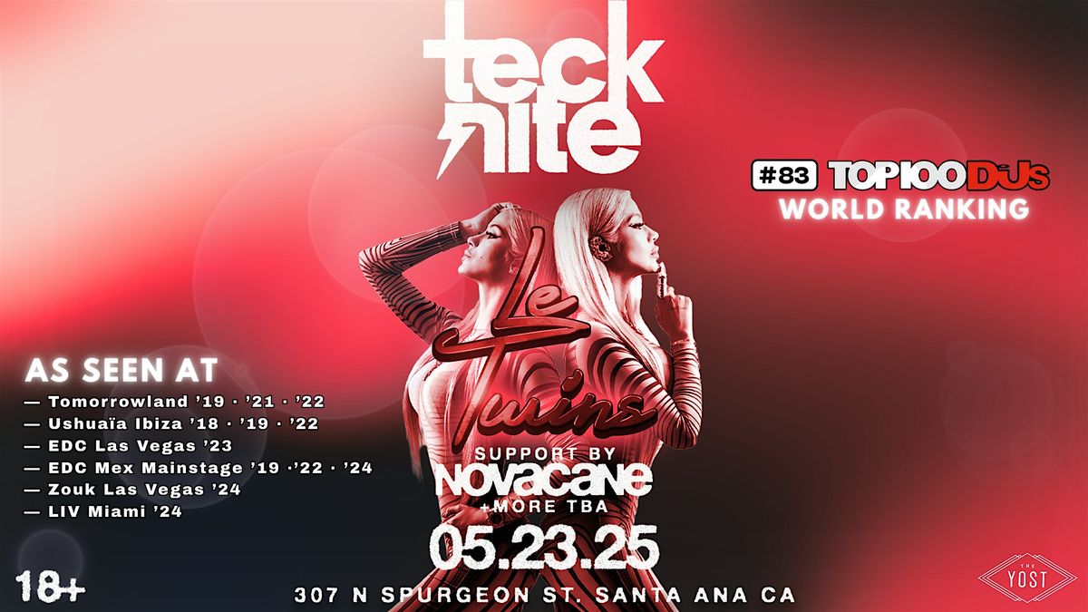 NON-STOP + ELECTRIC JUNGLE  PRESENTS LE TWINS, 23 May | Event in Santa Ana | AllEvents