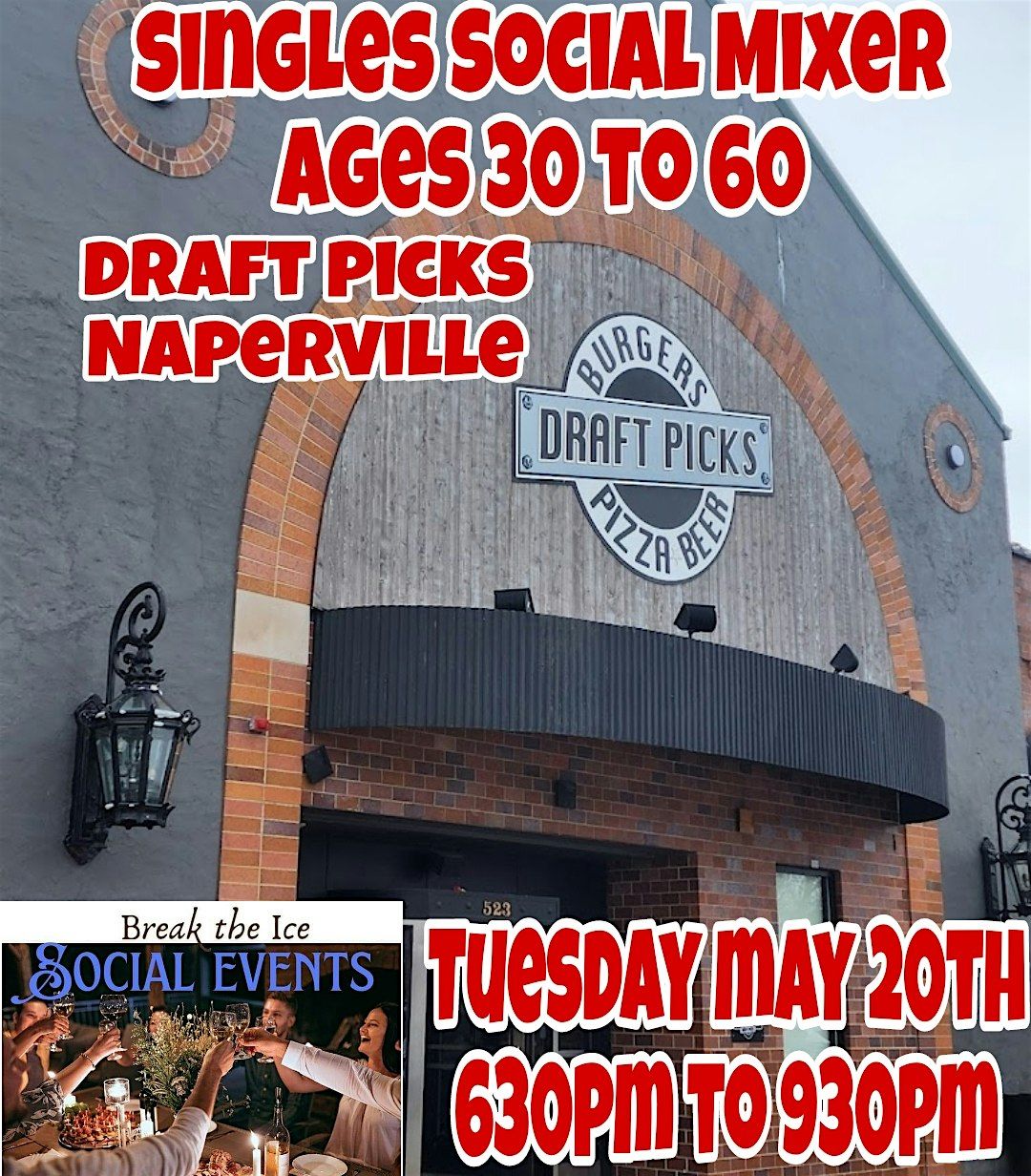 Singles Social Mixer Naperville Draft Picks, 20 May | Event in Naperville | AllEvents