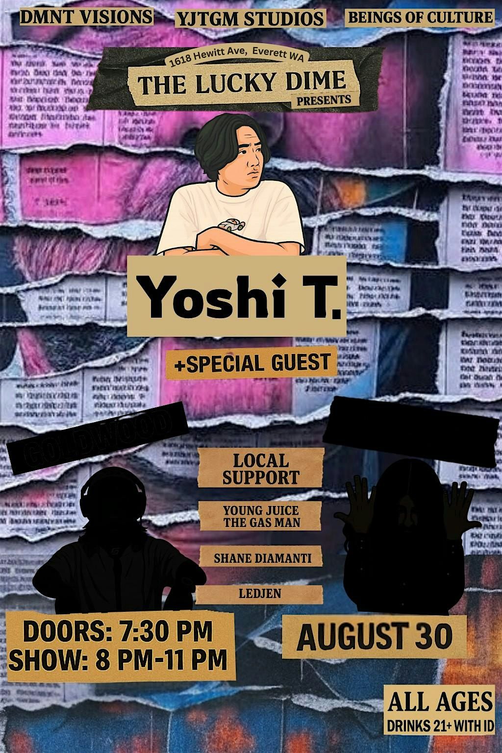 Yoshi T. @ Lucky Dime August 30th, 30 August | Event in Everett | AllEvents