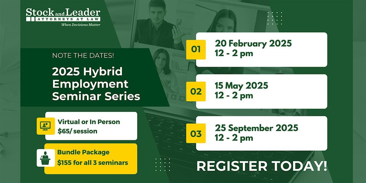 Stock and Leader Employment Law Seminar Series - Virtual May 15 | Online Event | AllEvents
