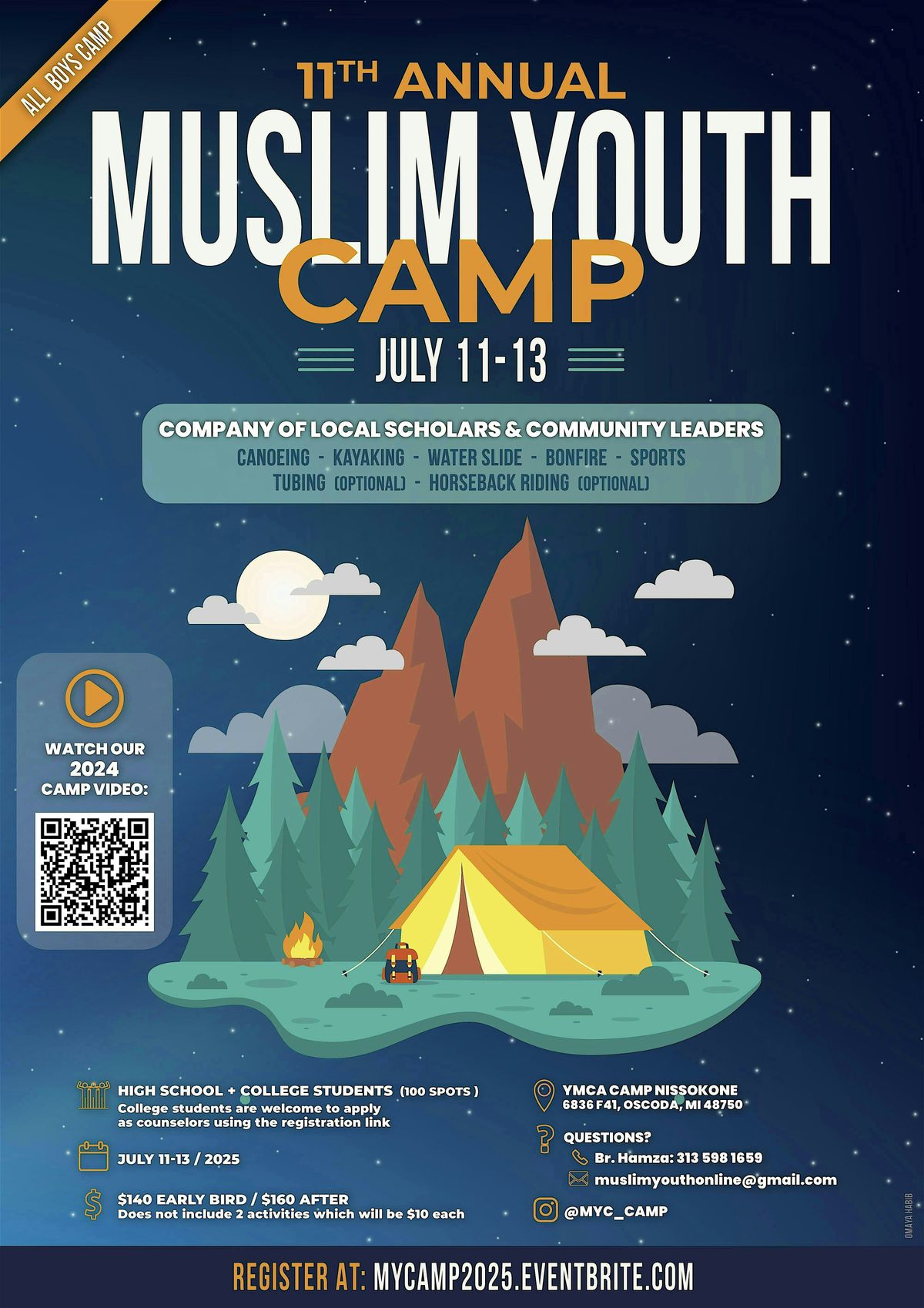 11th Annual Muslim Youth 2025 Boys Only Camp, 11 July | Event in Oscoda Twp | AllEvents