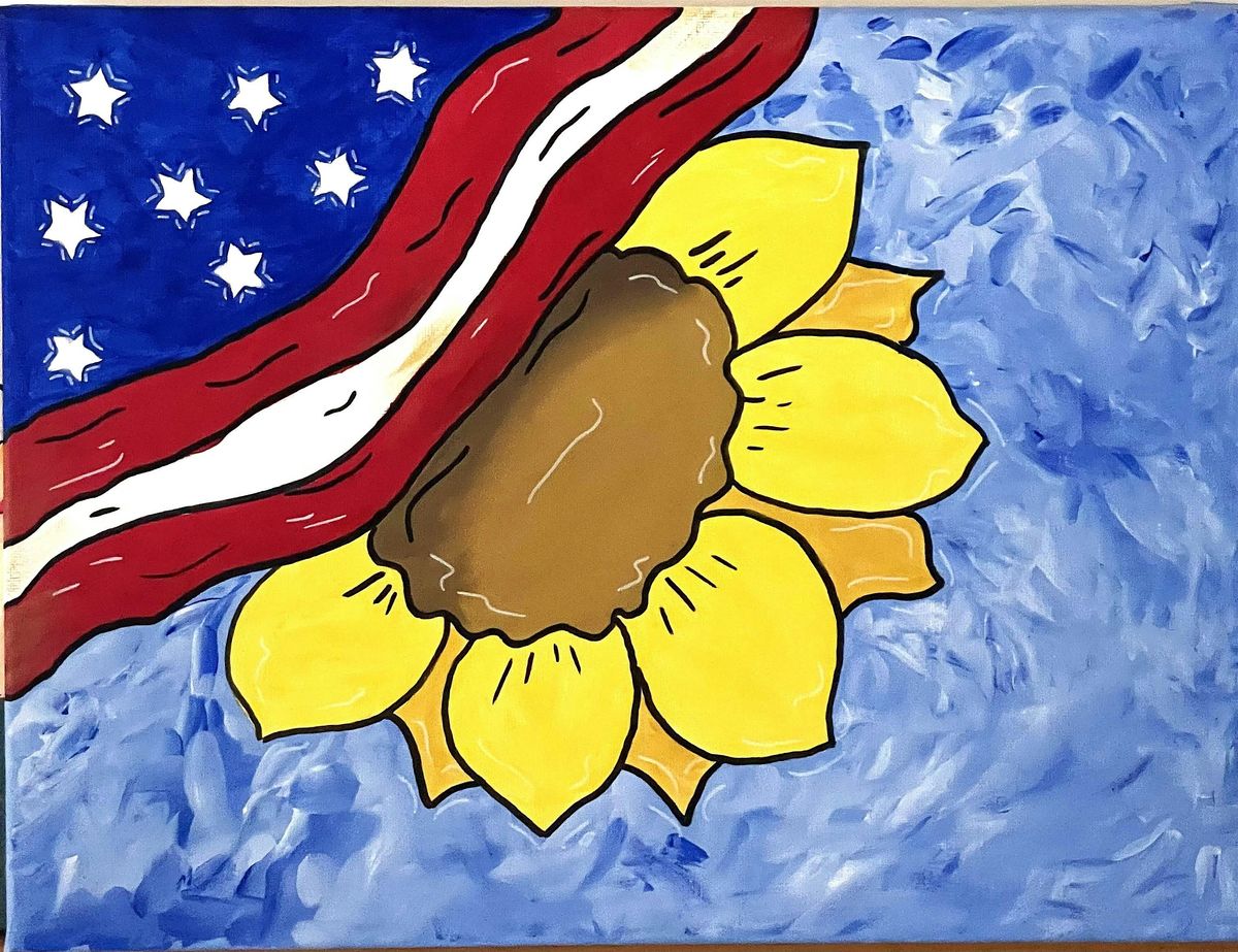 Flag and Sunflower Paint Party - May 19 - Town Line Sports Grille, 19 May | Event in Hallowell | AllEvents