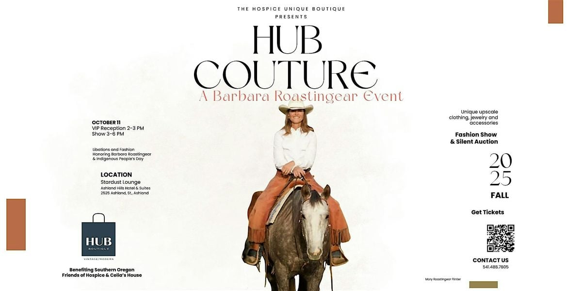 Fall HUB Couture - A Barbara Roastingear Event, 11 October | Event in Ashland | AllEvents