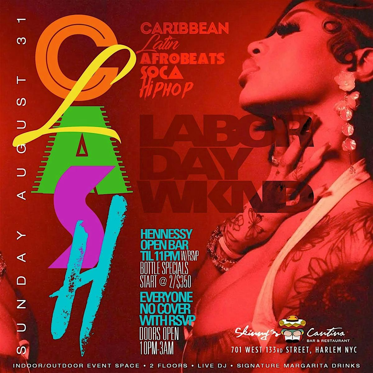Labor Day Sunday Night: CLASH, Henny Open Bar, Free Entry, Food Menu, 31 August | Event in New York | AllEvents