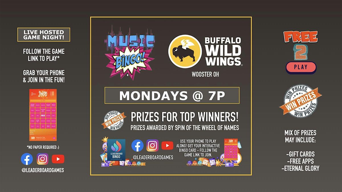 Music BINGO  Game Night | Buffalo Wild Wings - Wooster OH - MON 7p | Event in Wooster | AllEvents