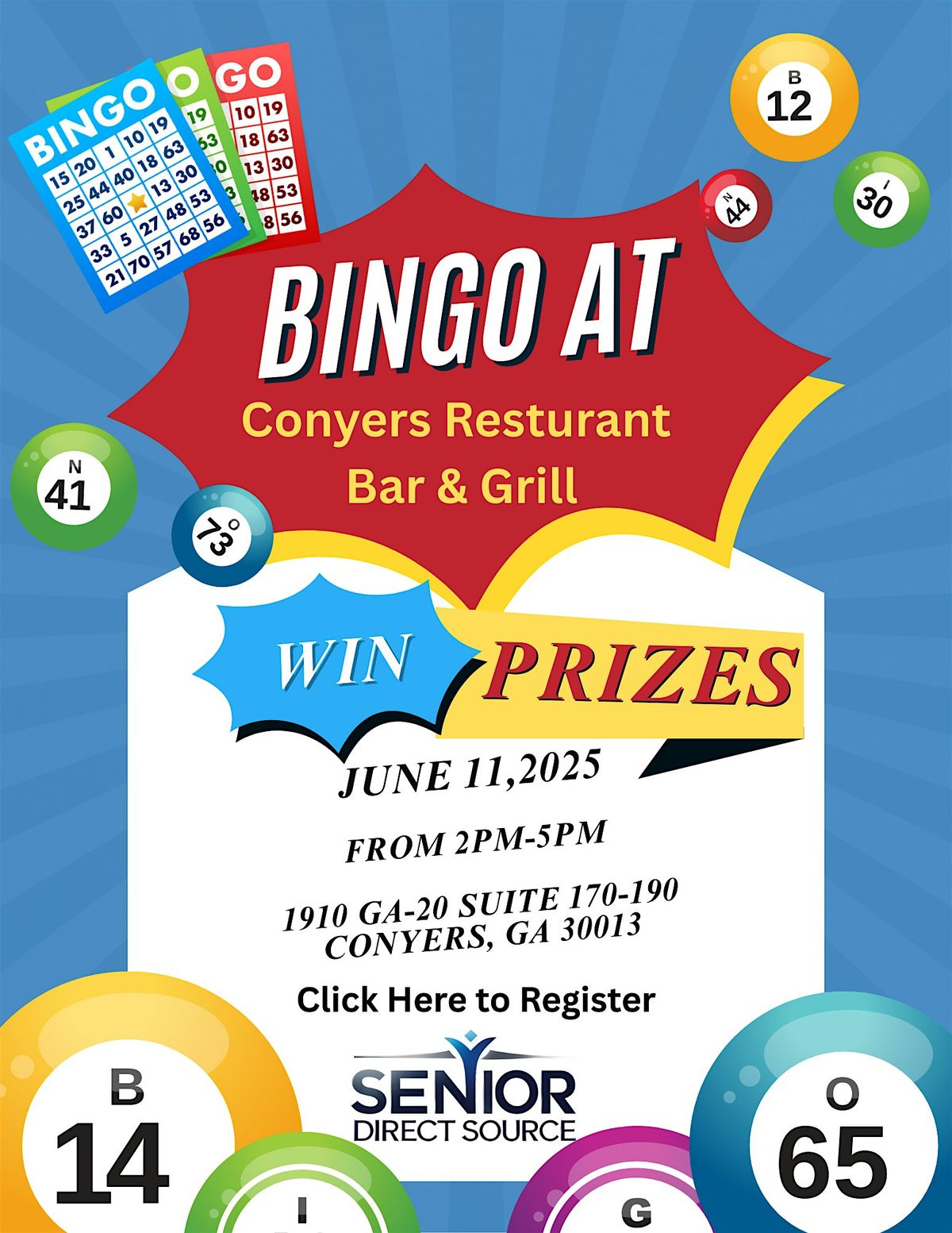Bingo at Conyers Restaurant & Bar, 11 June | Event in Conyers | AllEvents