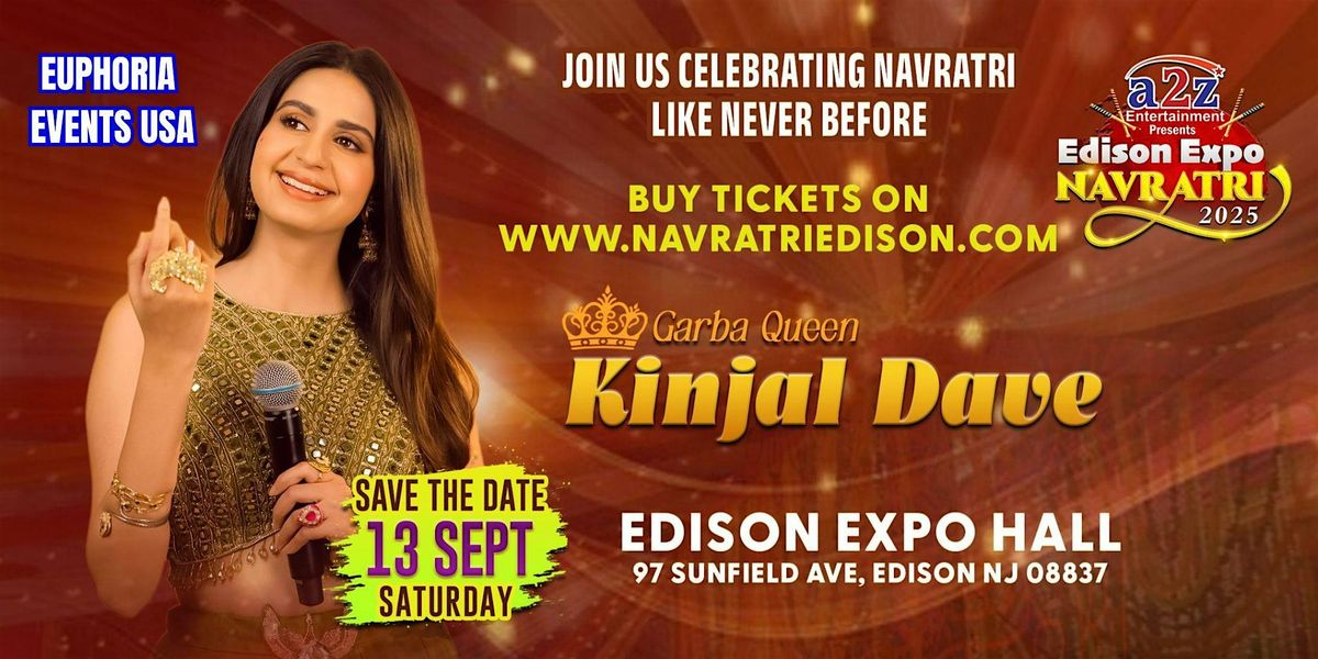 Kinjal Dave Live Garba @ EDISON EXPO NEW JERSEY., 13 September | Event in Edison | AllEvents