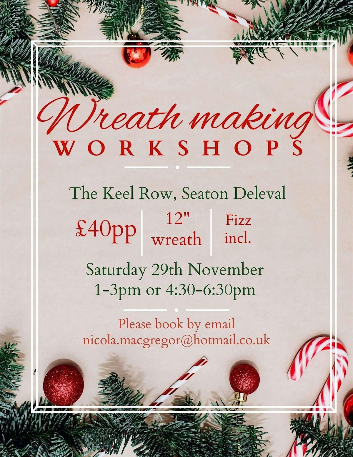 Wreath making workshop, 29 November | Event in Foremans Row | AllEvents