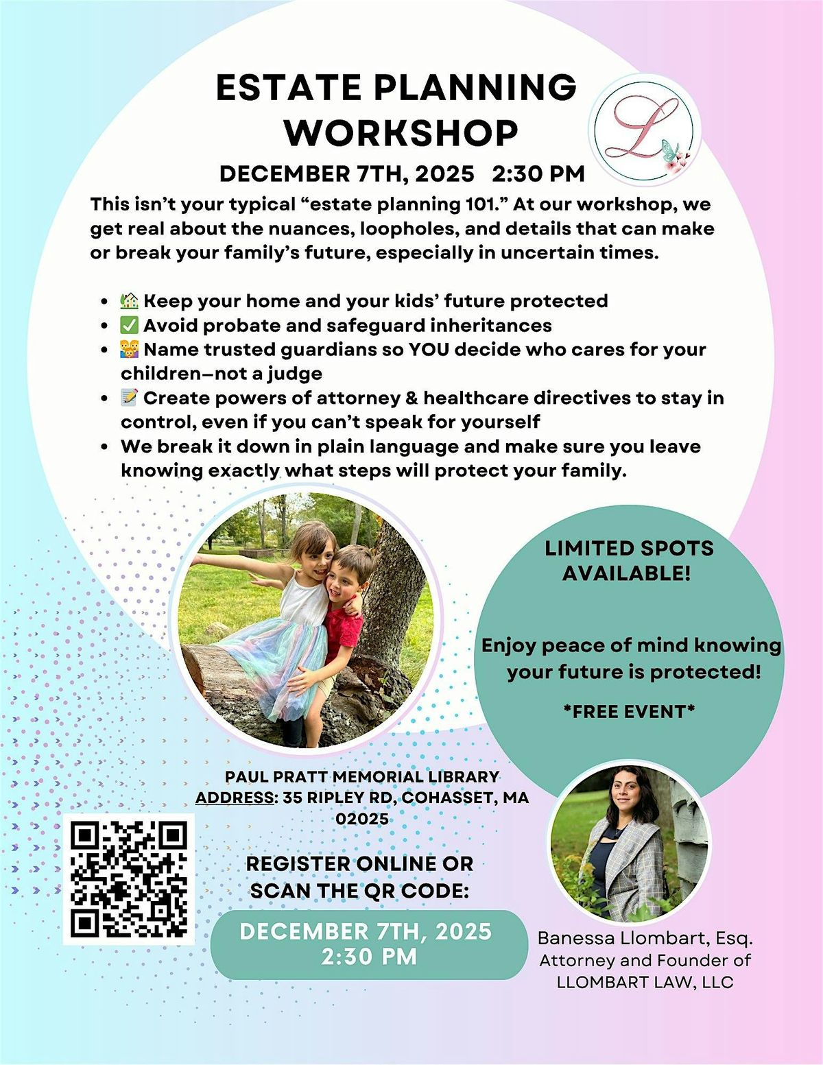 Estate Planning Workshop – Keep It Real, Protect What Matters Most, 7 December | Event in Cohasset | AllEvents