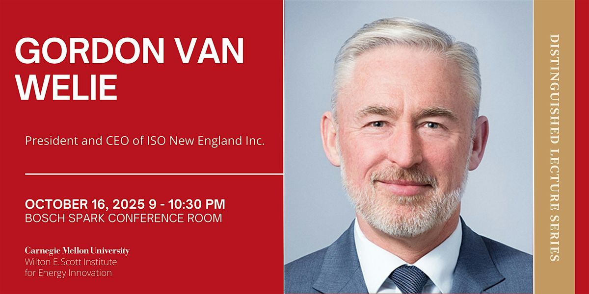 Scott Institute Distinguished Lecture with Gordon van Welie, 16 October | Event in Pittsburgh | AllEvents