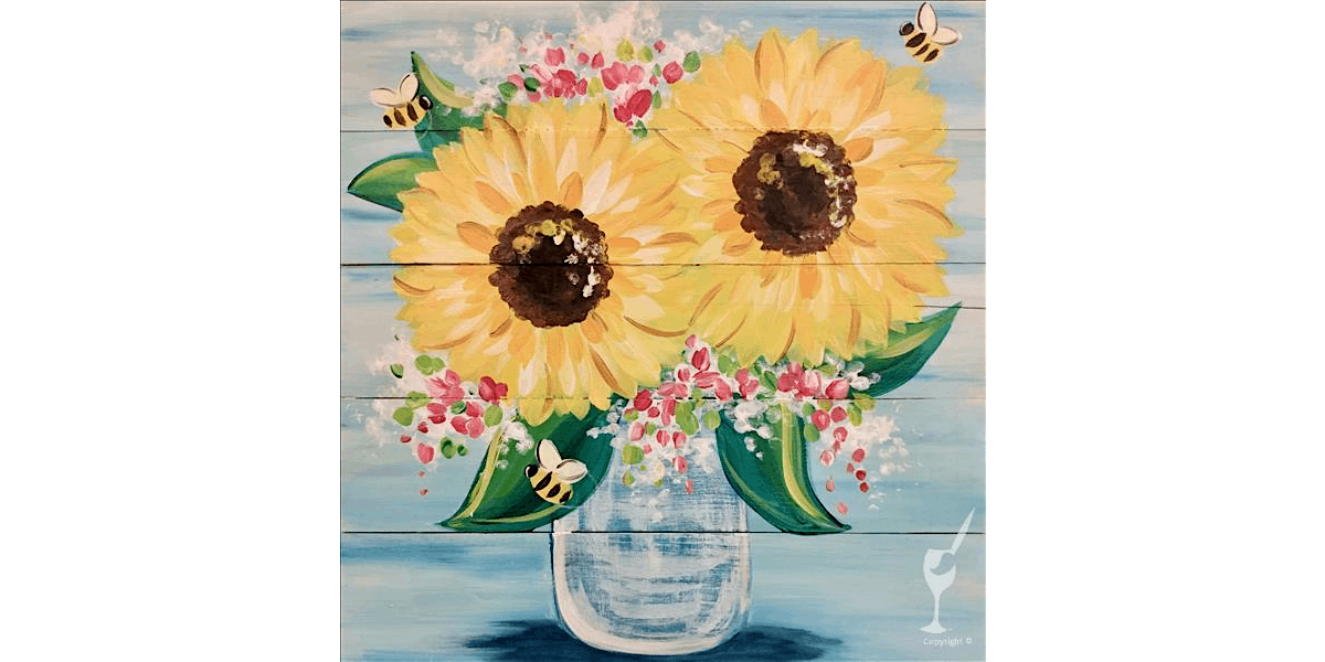 Rustic Sunflowers and Buzzing Bees - Paint and Sip in San Antonio | Classpop!™, 26 September | Event in San Antonio