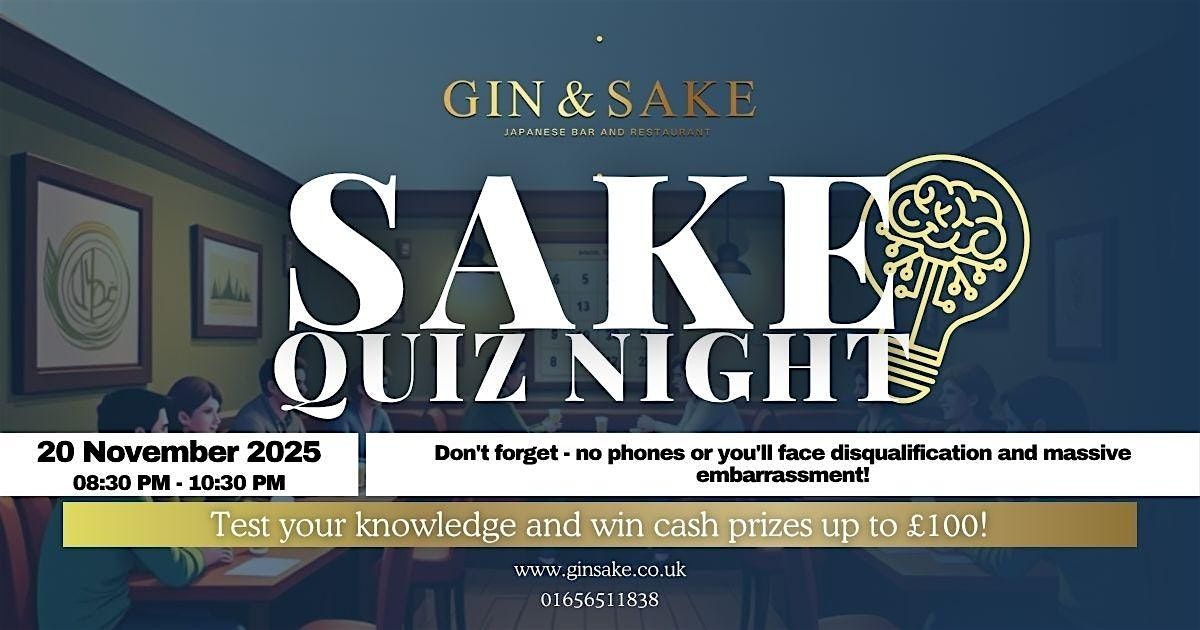 Gin & Sake Quiz Night, 20 November | Event in Bridgend | AllEvents