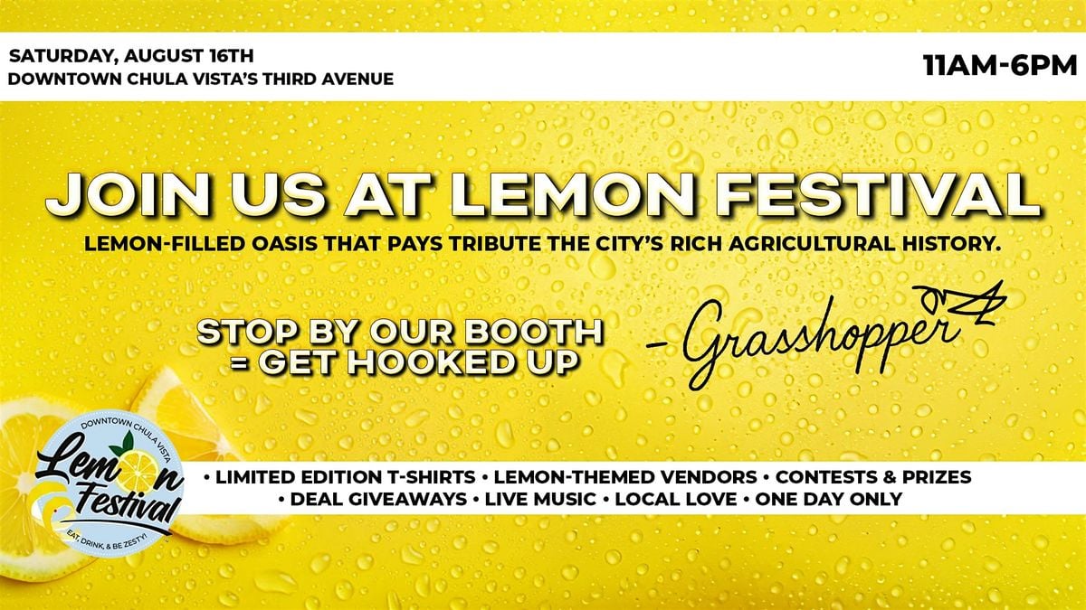Grasshopper at Lemon Festival, 16 August | Event in Chula Vista | AllEvents