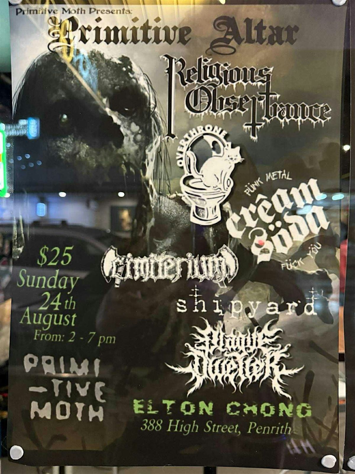 Primitive Moth Presents: A Sunday Massacre at Elton Chong, 24 August | Event in Penrith | AllEvents