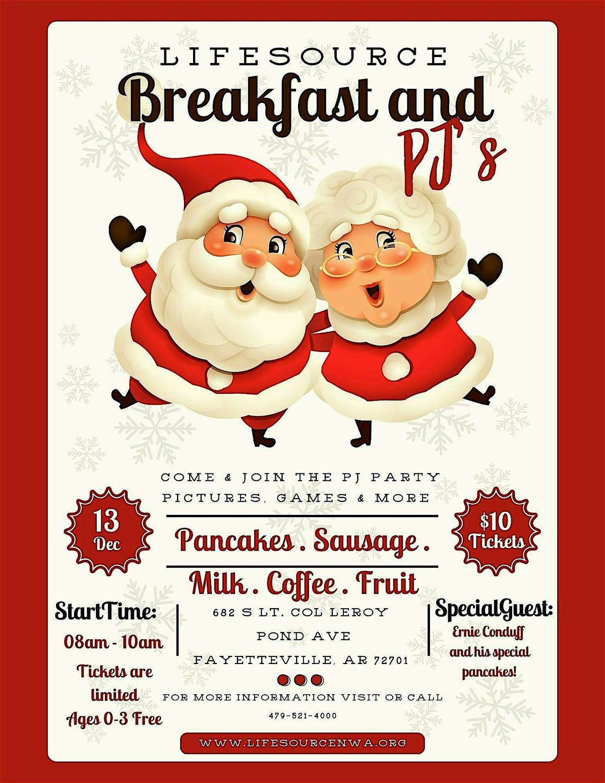 Breakfast in PJ’s with Santa, 13 December | Event in Fayetteville | AllEvents